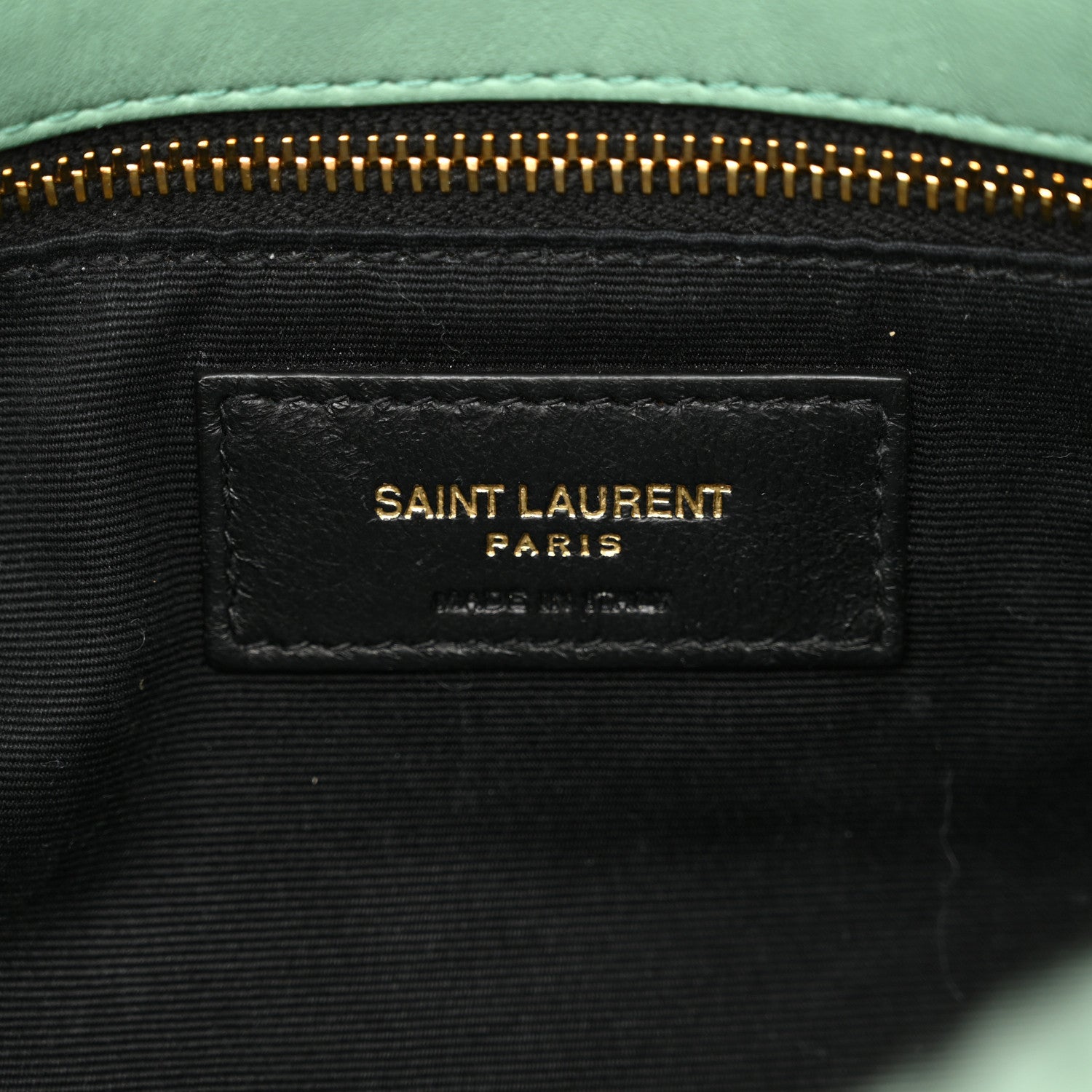 Saint Laurent Merino Shearling Lambskin Quilted Small Loulou Puffer Monogram Chain Satchel Iced Mint 6 of 11