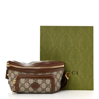 Gucci GG Supreme Monogram Textured Calfskin Retro Interlocking G Belt Bag Beige Ebony Brown Sugar 11 of 11