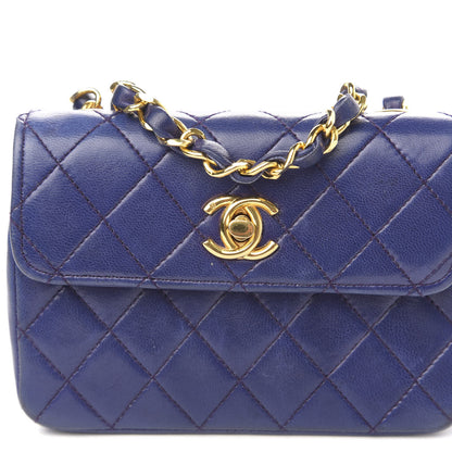 Chanel Lambskin Quilted Mini Square Flap Blue 11 of 12