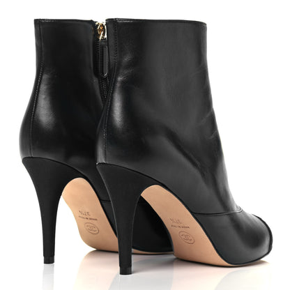 Chanel Lambskin Grosgrain Cap Toe Short Ankle Boots 37.5 Black 4 of 8