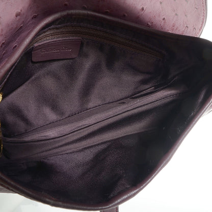 Christian Dior Ostrich Saddle Bag Purple 8 of 10