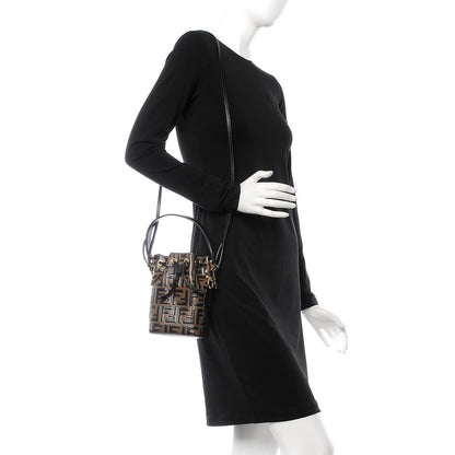 Fendi Vitello Liberty F is Fendi Bi-Color FF 1974 Embossed Mini Mon Tresor Bucket Bag Maya Black 3 of 14