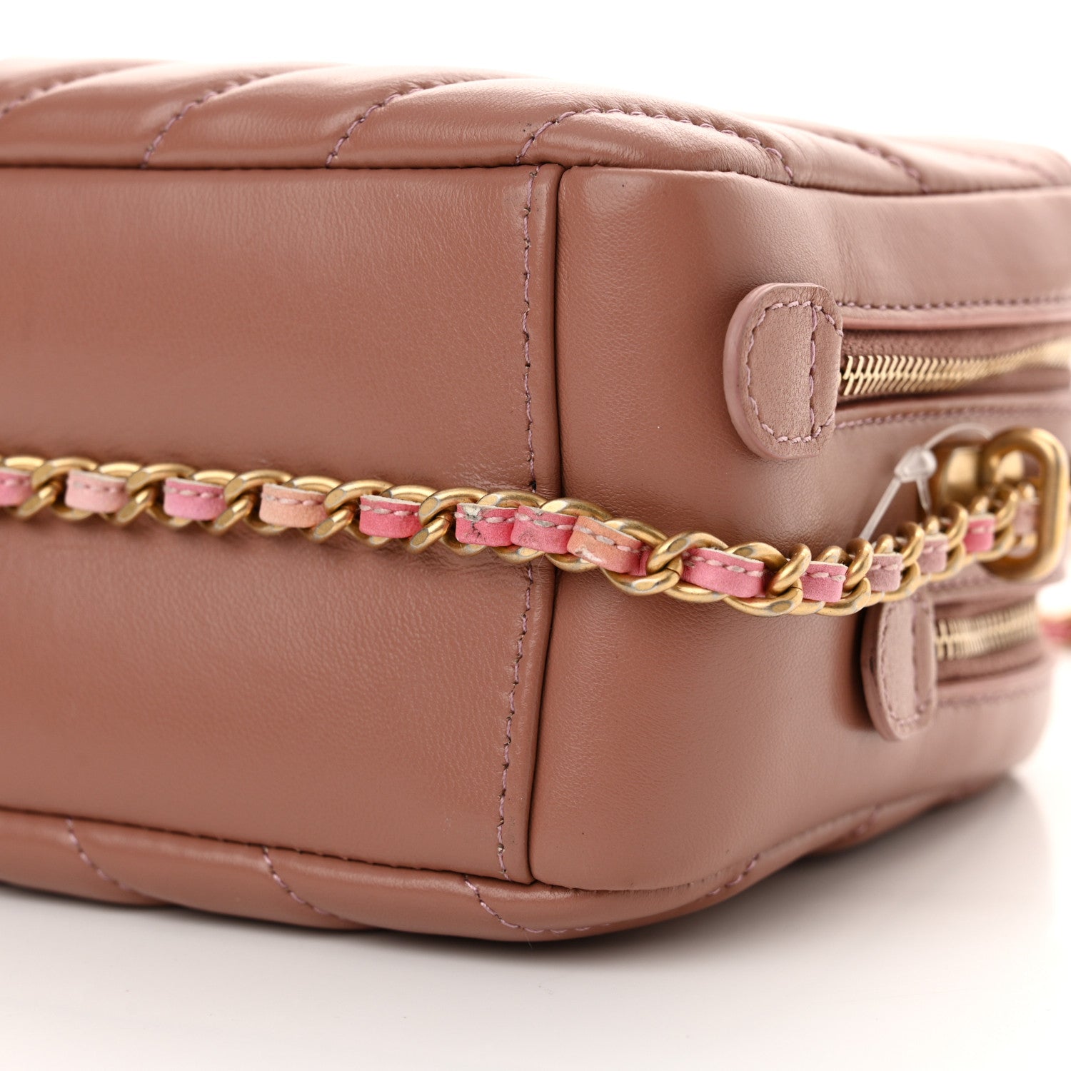 Chanel Lambskin Chevron Quilted Chain Around Camera Case Pink 11 of 12