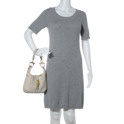 Gucci Leather Small Piston Lock Jackie O Hobo Off White 2 of 7