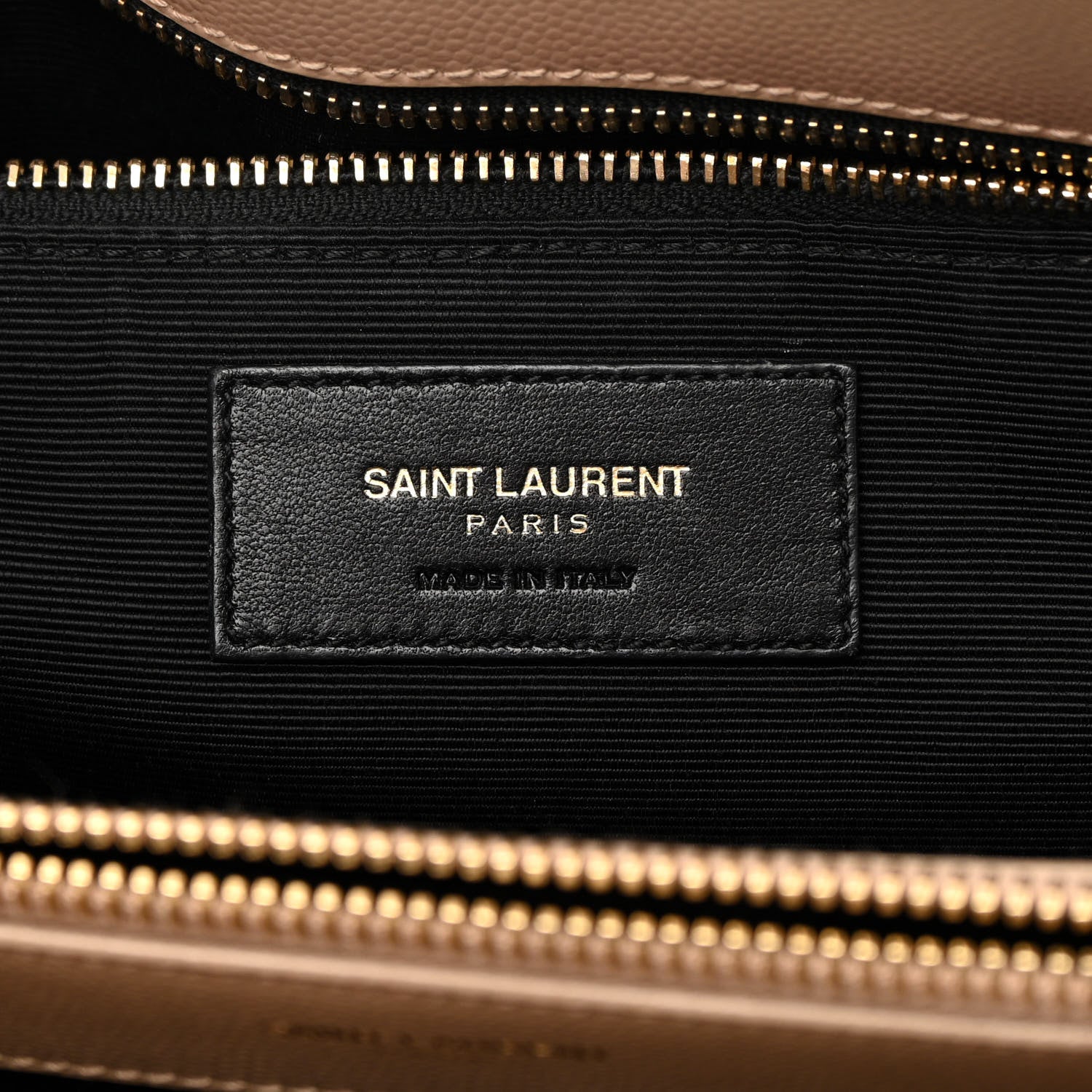 Saint Laurent Grain De Poudre Matelasse Chevron Monogram Shopping Bag Dark Beige 7 of 22