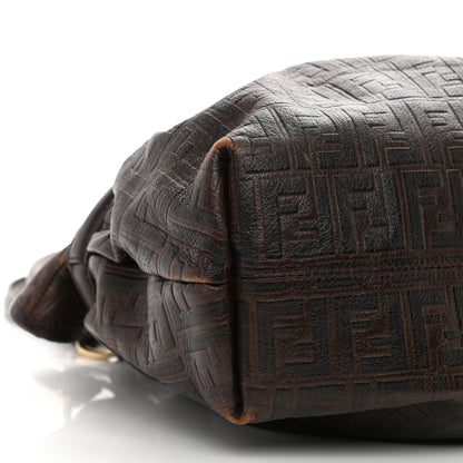 Fendi Vitello Bottalato FF Embossed Large Chef Shopper Tote Chocolate 14 of 22