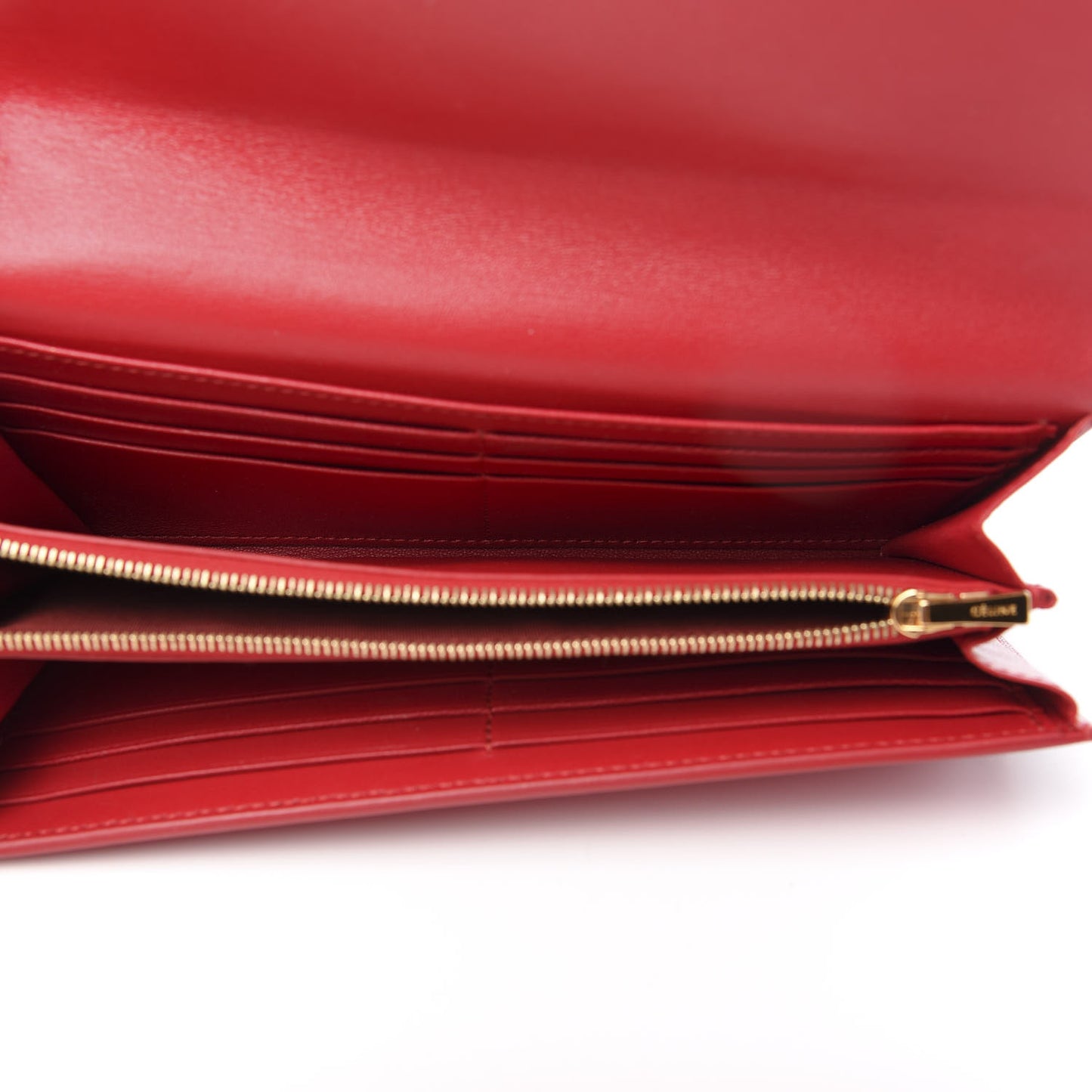 Lambskin Large Flap Wallet Red