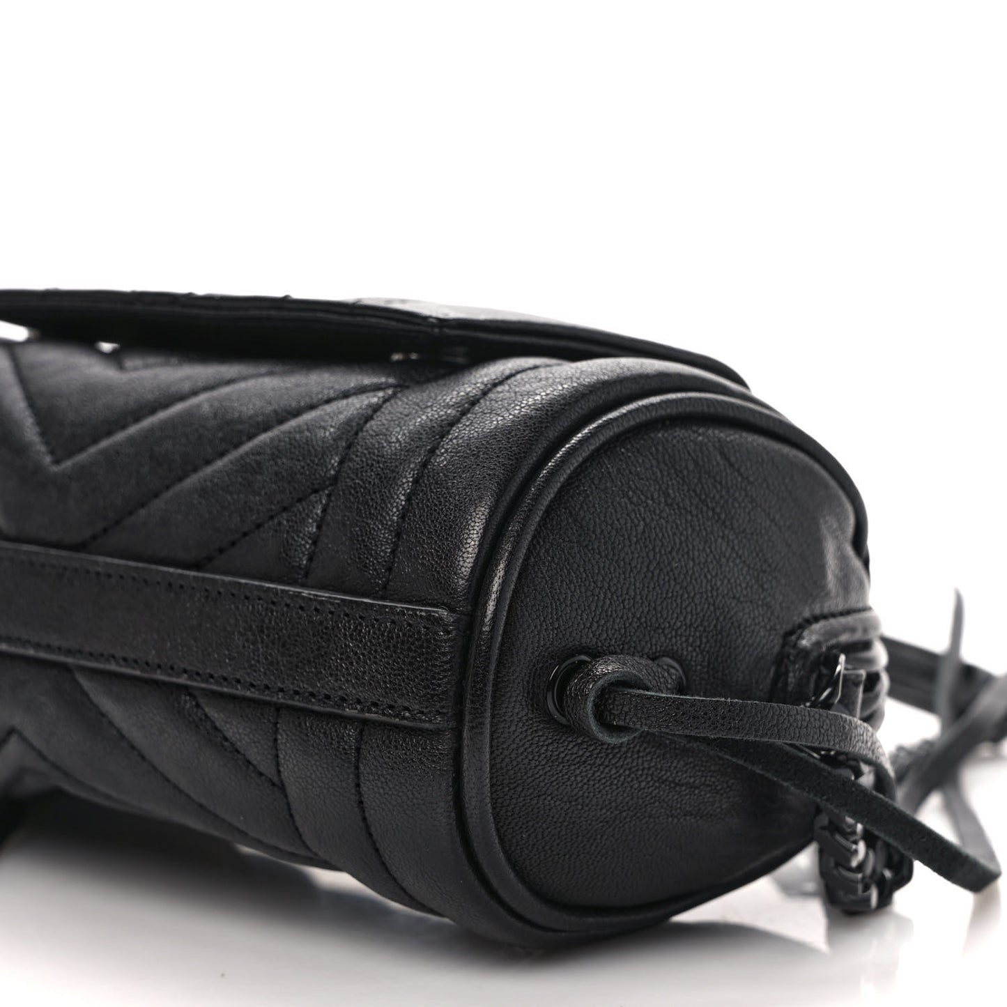 Lambskin Matelasse Monogram East West Rider Bag Black