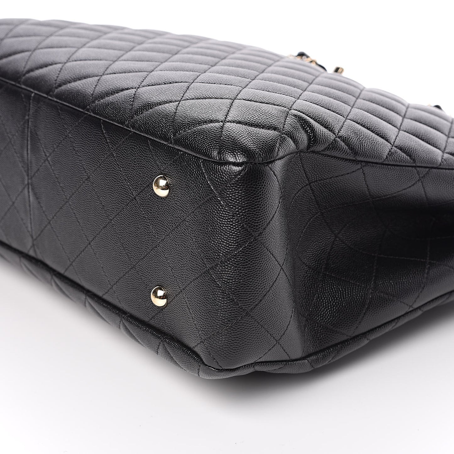 Caviar Quilted Large Shopping Tote Black