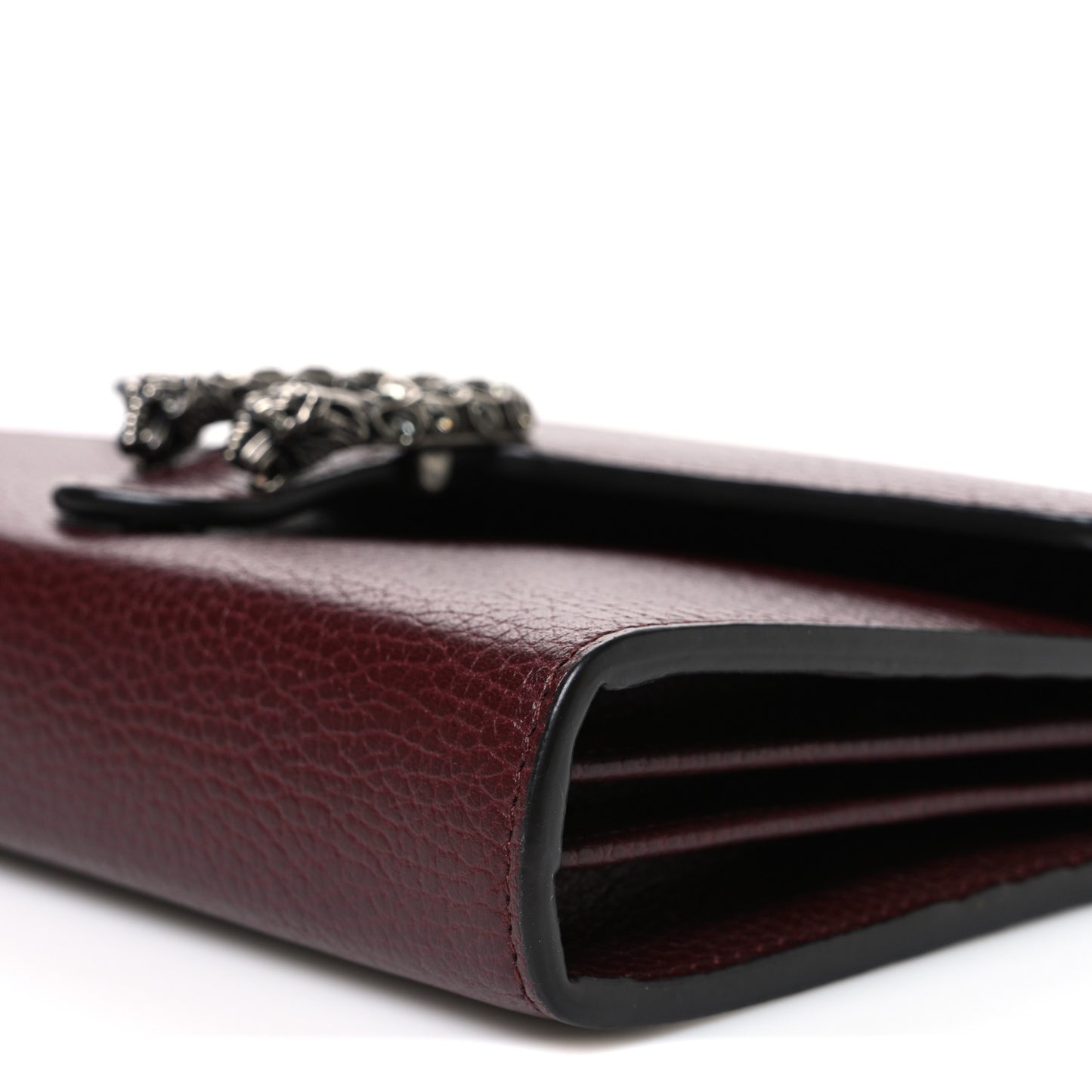 Dollar Calfskin Crystal Mini Dionysus Chain Wallet Vintage Bordeaux