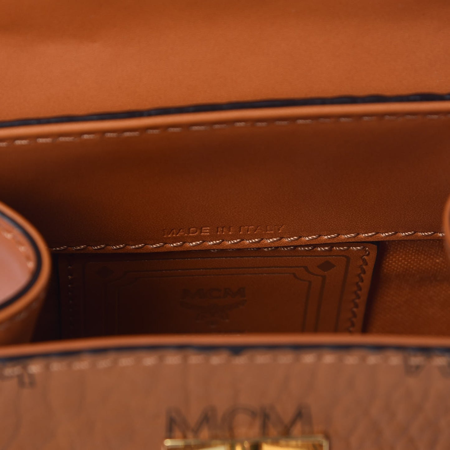 Visetos X-Mini Heritage Top Handle Satchel Cognac