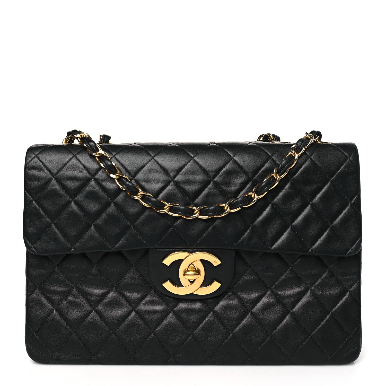 Chanel Lambskin Quilted XL Jumbo Single Flap Black 1 of 11