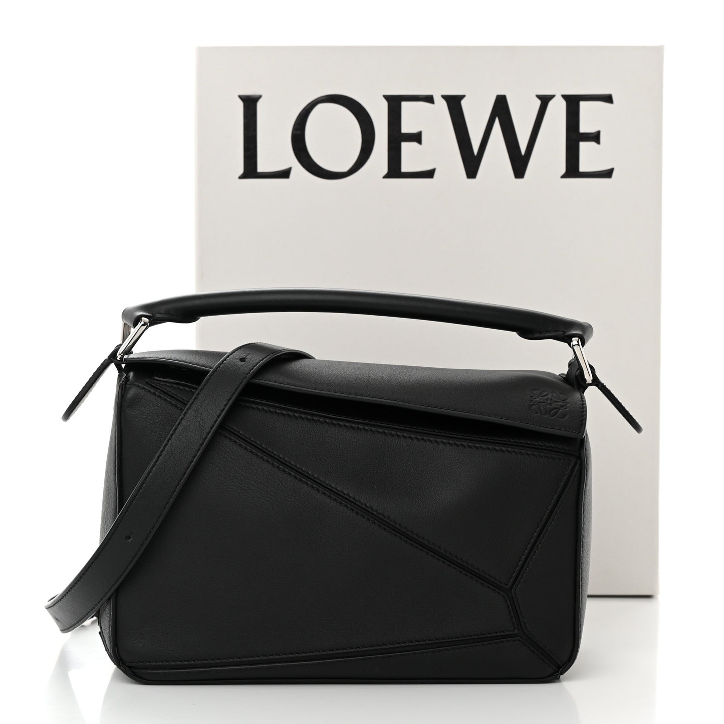 Calfskin Small Puzzle Bag Black