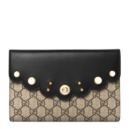 Gucci GG Supreme Monogram Mini Peony Pearly Black 1 of 8