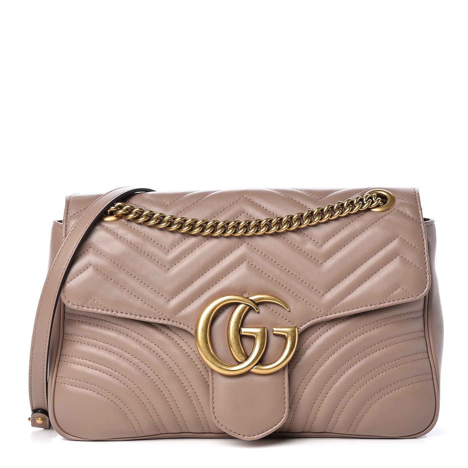 Gucci Calfskin Matelasse Medium GG Marmont Shoulder Bag Porcelain Rose 1 of 12