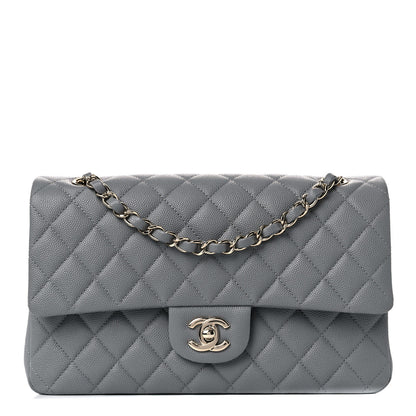 Chanel Caviar Quilted Medium Double Flap Grey 1 of 12