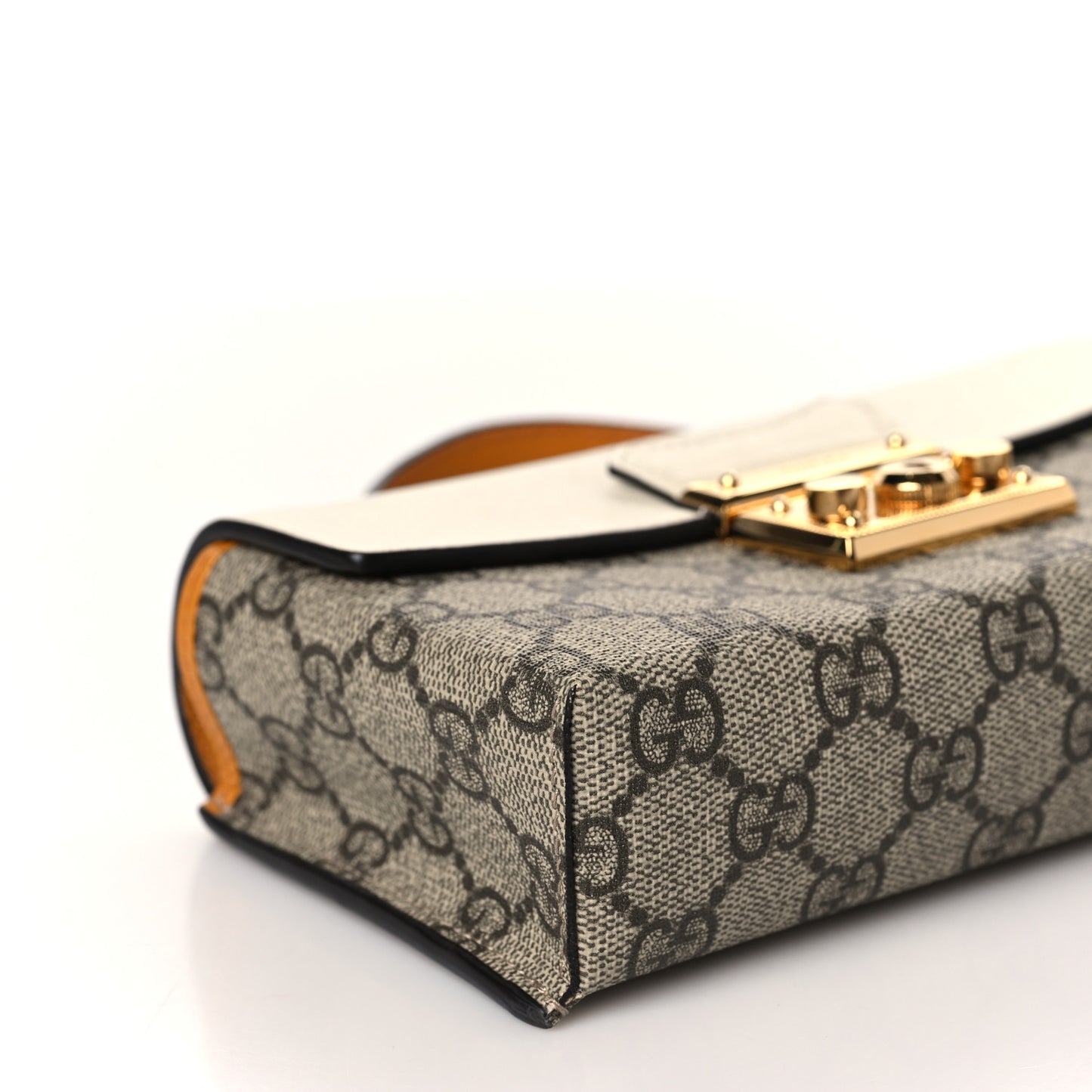 GG Supreme Monogram New Sakai Calfskin Mini Padlock Top Handle Shoulder Bag Beige Ebony Mystic White Sun Oil