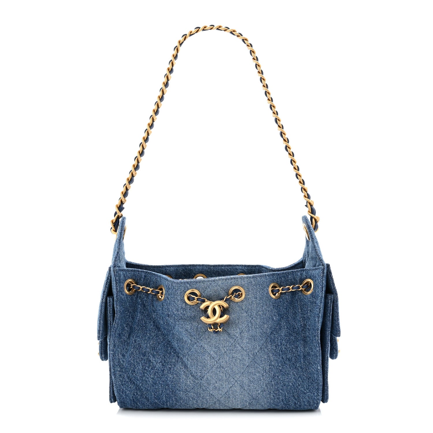Chanel Washed Denim Quilted Mini Chanel 25 Handbag Blue 1 of 10