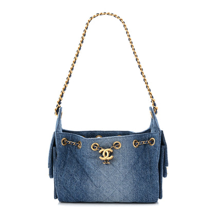 Chanel Washed Denim Quilted Mini Chanel 25 Handbag Blue 1 of 10