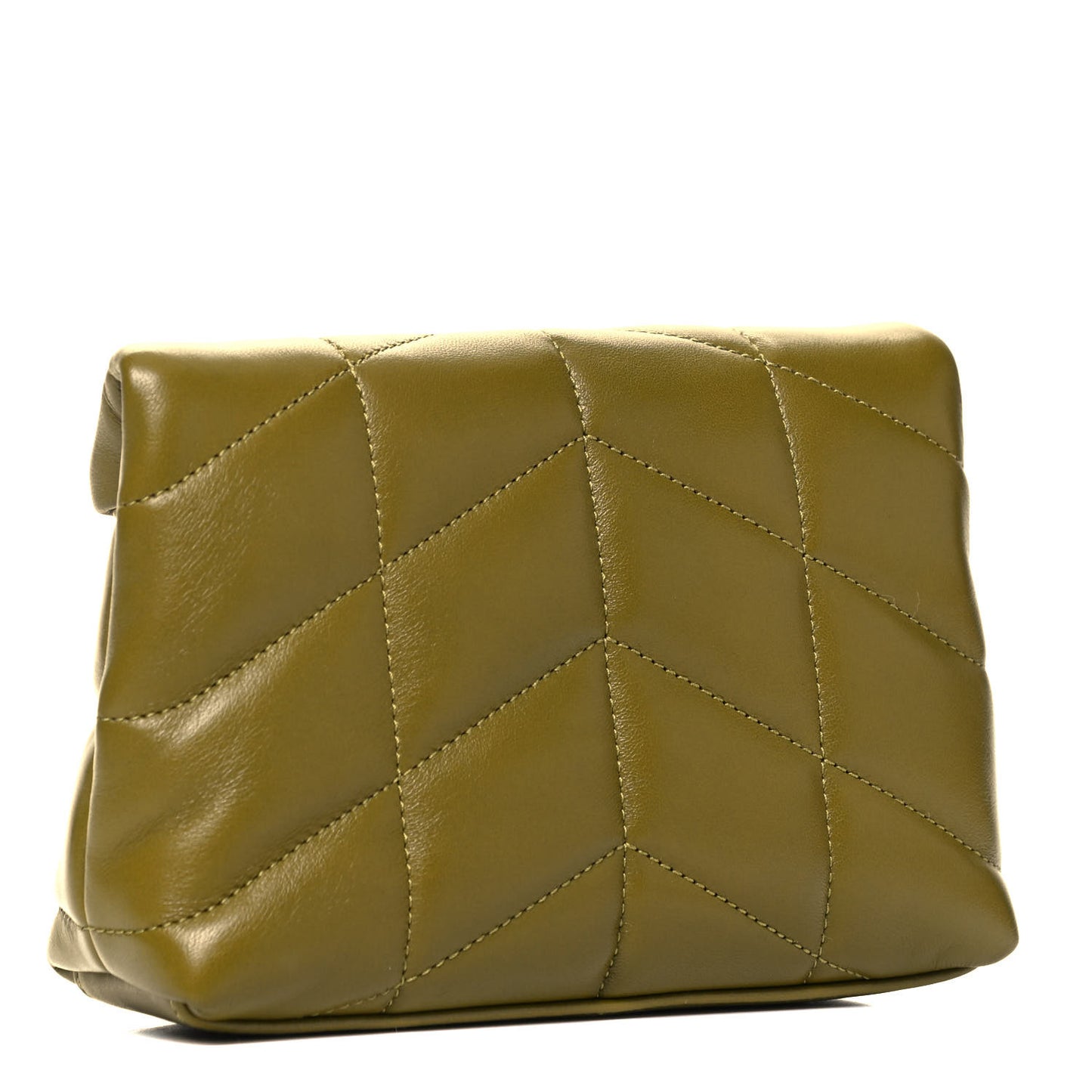Lambskin Monogram Loulou Puffer Pouch Clutch Olive