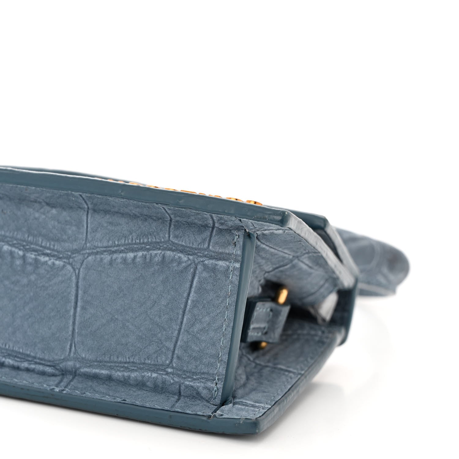 Jacquemus Suede Crocodile Embossed Le Chiquito Blue 9 of 9