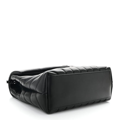 Saint Laurent Calfskin Y Quilted Monogram Monochrome Small Loulou Chain Satchel Black 4 of 10