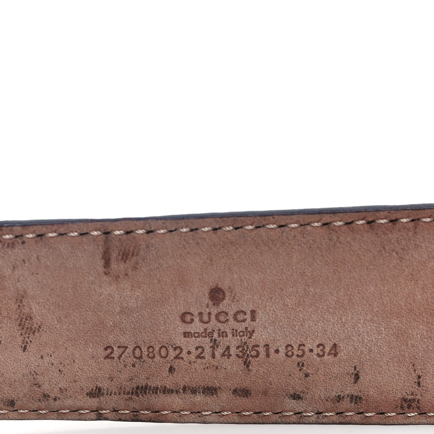 Calfskin Double G Belt 85 34 Brown
