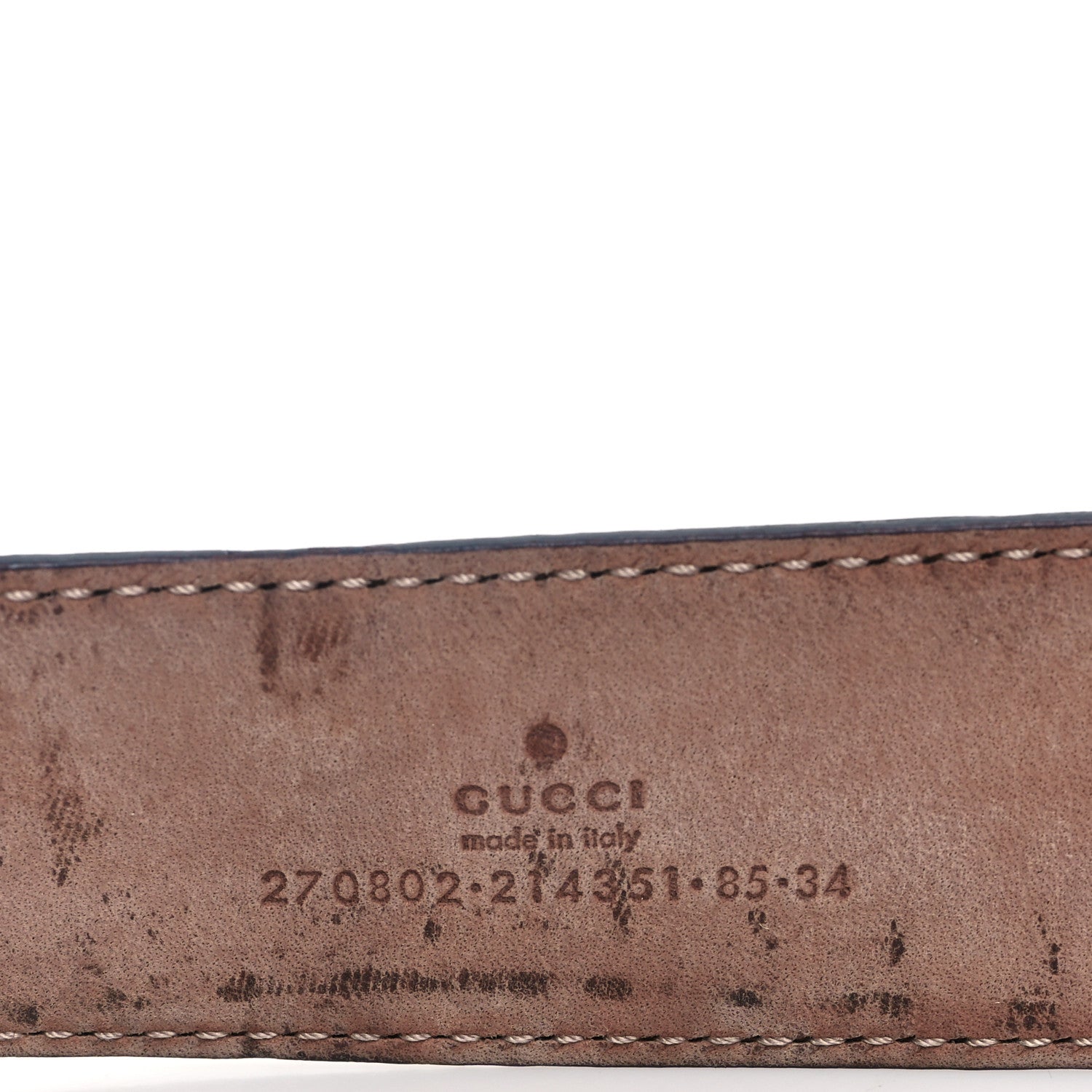 Gucci Calfskin Double G Belt 85 34 Brown 3 of 6