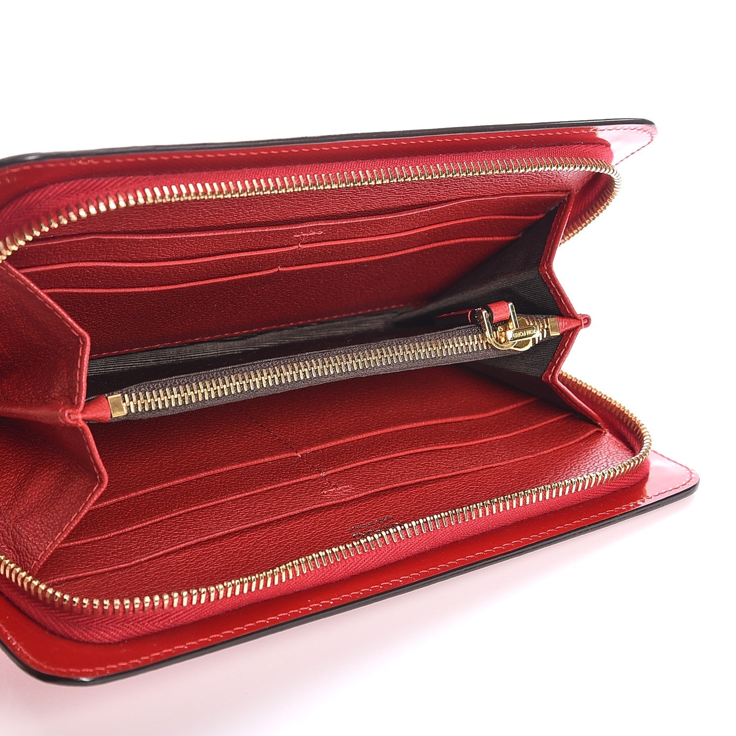 Tom Ford Pebbled Calfskin Continental Wallet Red 5 of 7