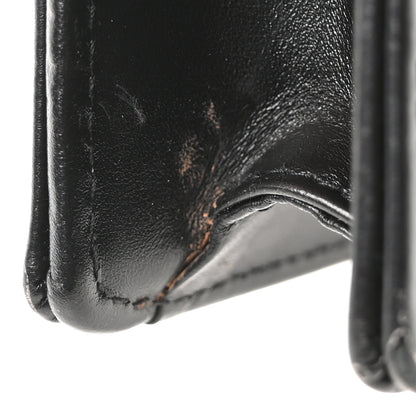 Christian Dior Calfskin Macrocannage Diamond Caro Zipped Pouch With Chain Black 12 of 12