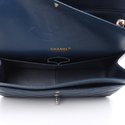 Chanel Iridescent Caviar Quilted Jumbo Double Flap Dark Blue 5 of 12