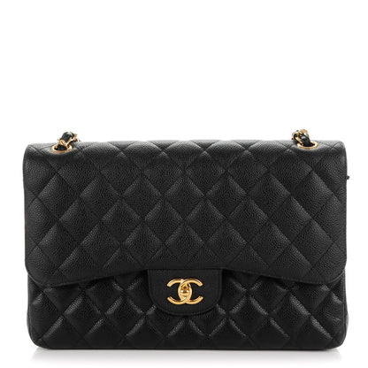Chanel Caviar Quilted Jumbo Double Flap Black 1 of 10