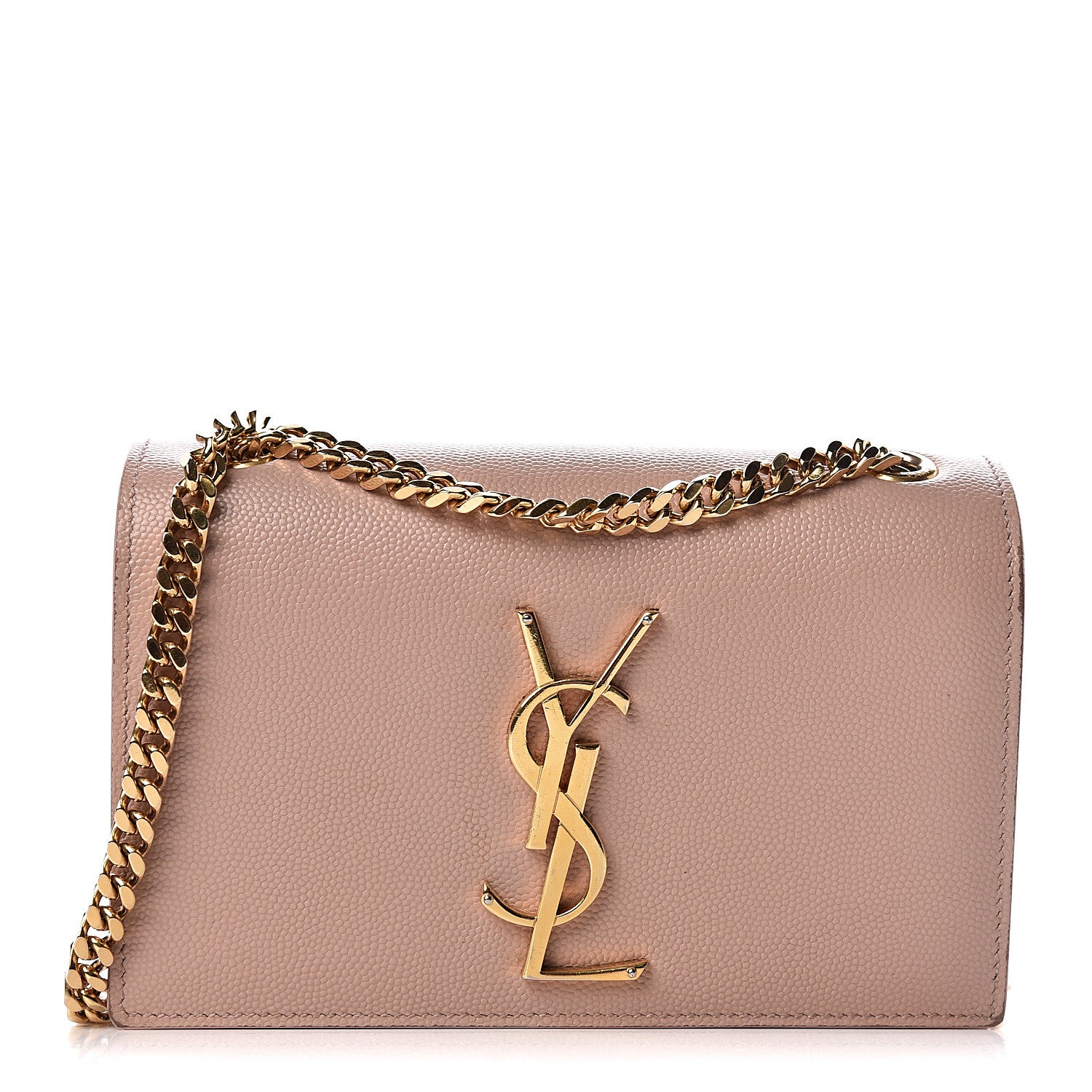 Saint Laurent Grain De Poudre Small Monogram Kate Satchel Pale Pink 1 of 10