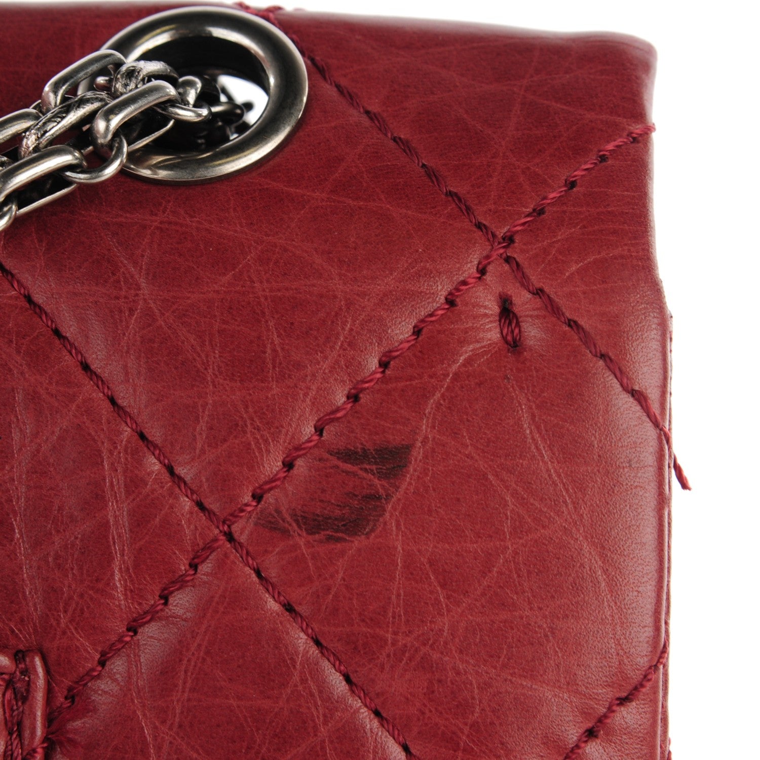 Chanel Aged Calfskin Quilted 2.55 Reissue 228 Flap Red 5 of 9