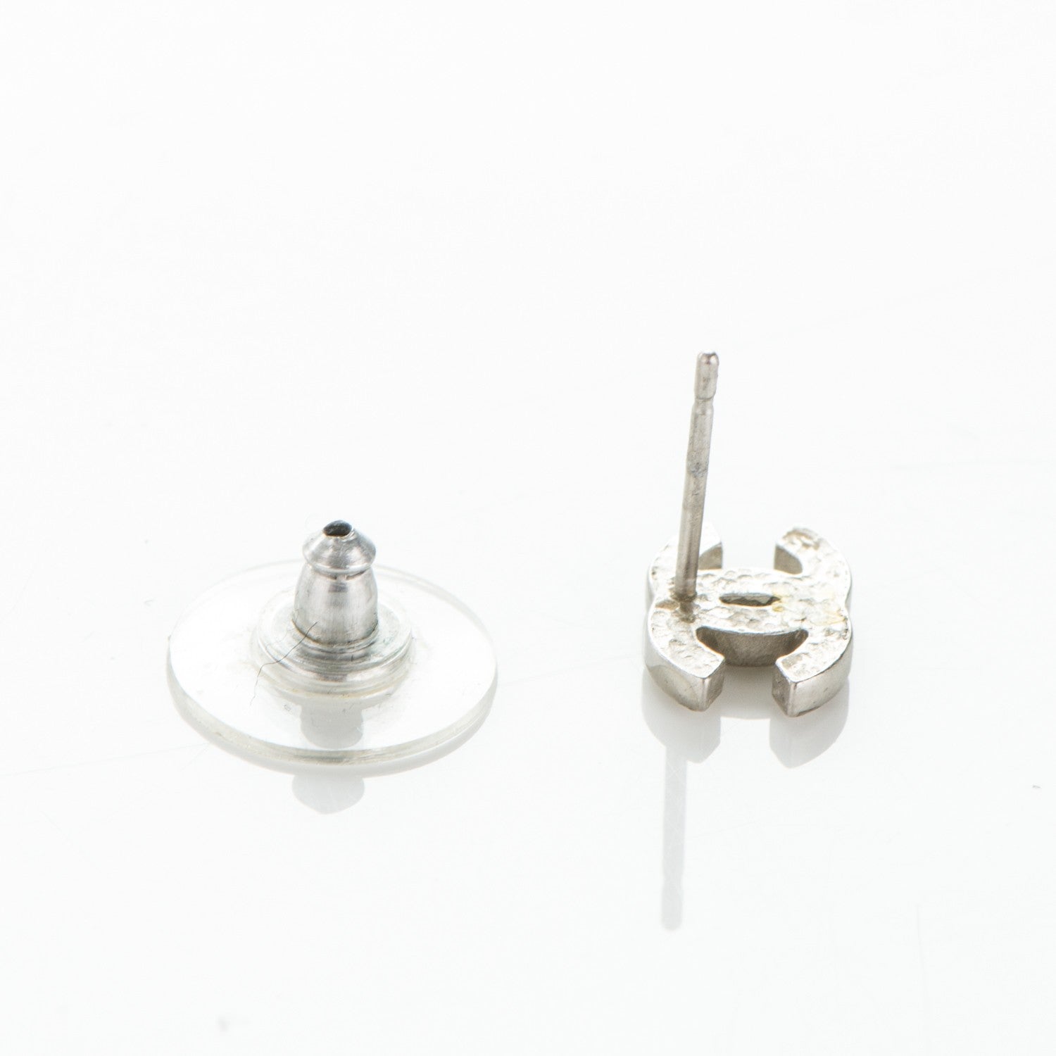 Chanel Crystal Timeless CC Earrings Silver 4 of 5