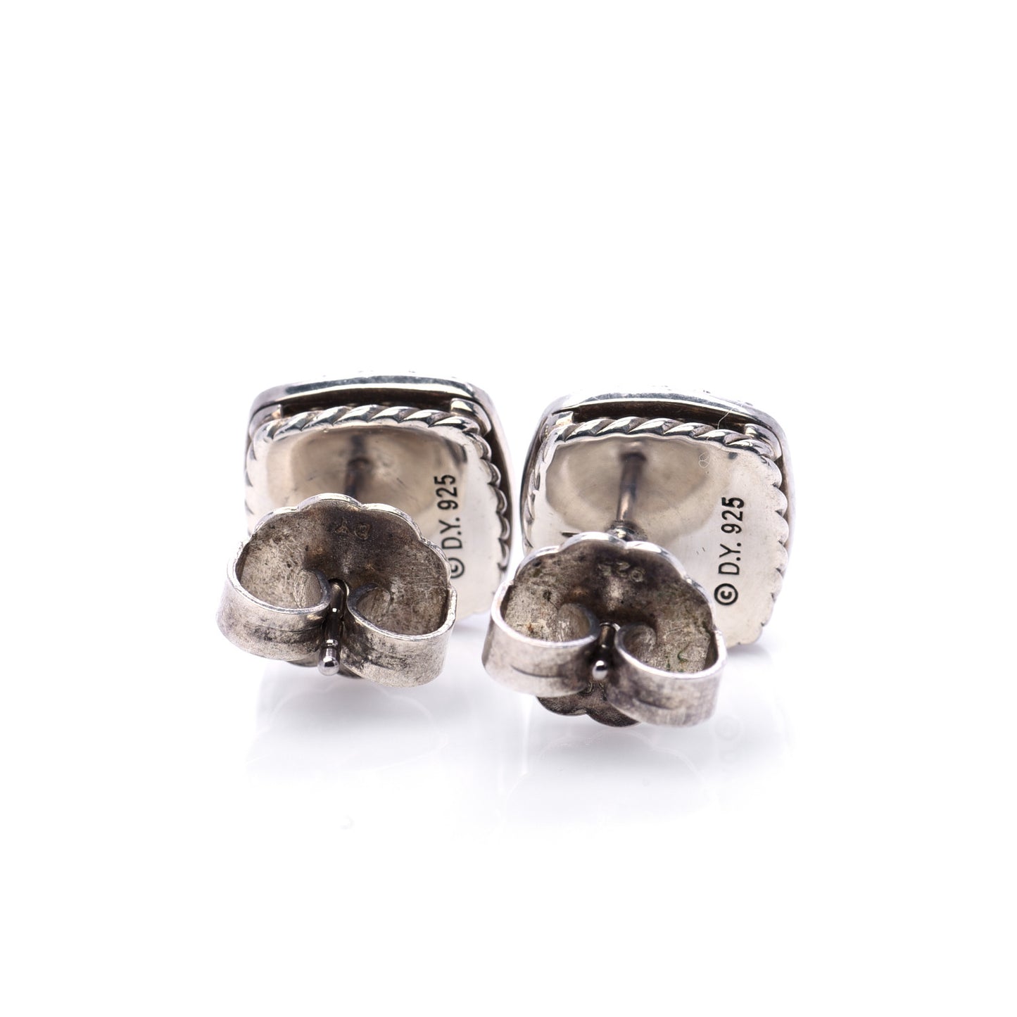 Sterling Silver Diamond Blue Topaz 7mm Petite Albion Earrings