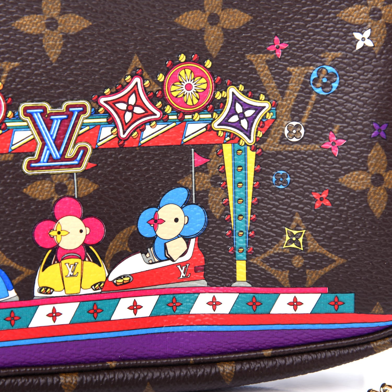 Louis Vuitton Monogram 2020 Christmas Animation Bumper Cars Mini Pochette Accessories Coquelicot 10 of 11