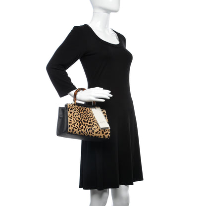 Gucci Calf Hair Bamboo Web Leopard Print Mini Nymphaea Top Handle Bag 3 of 8