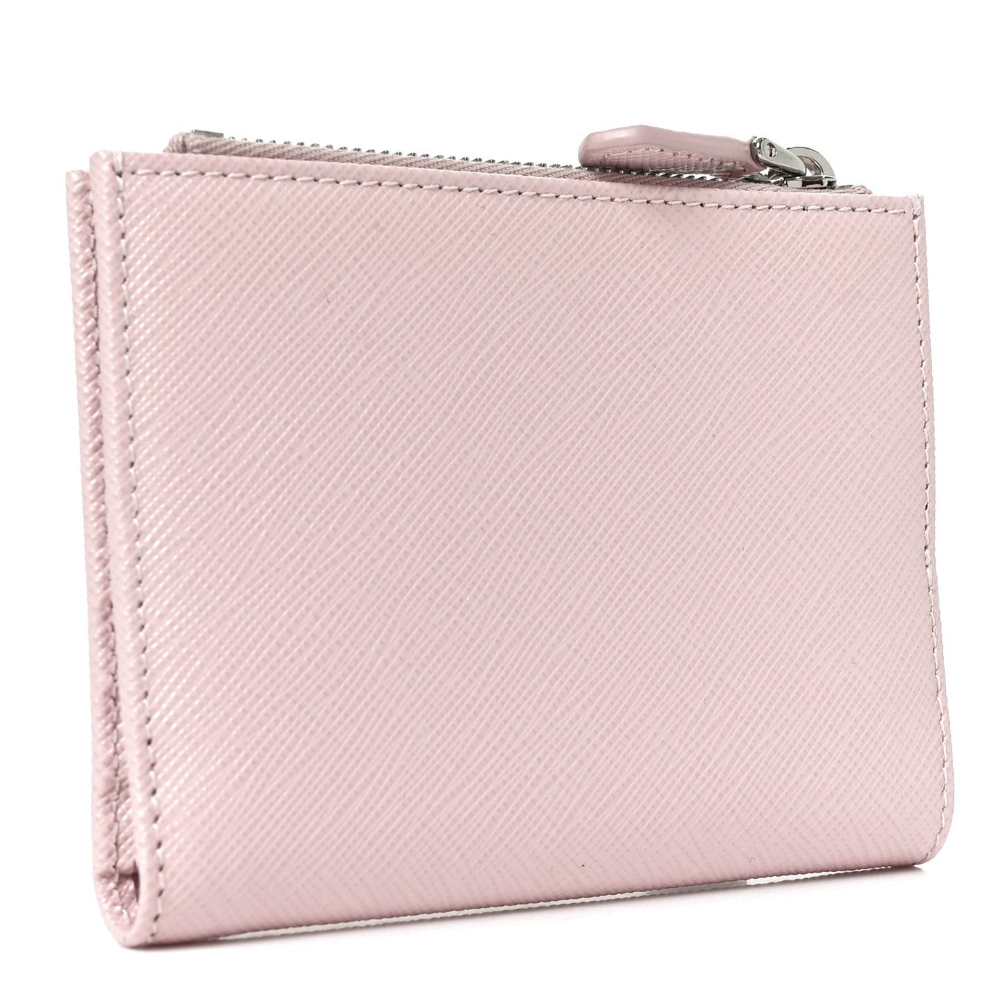 Saffiano Zip Top Compact Wallet Alabaster