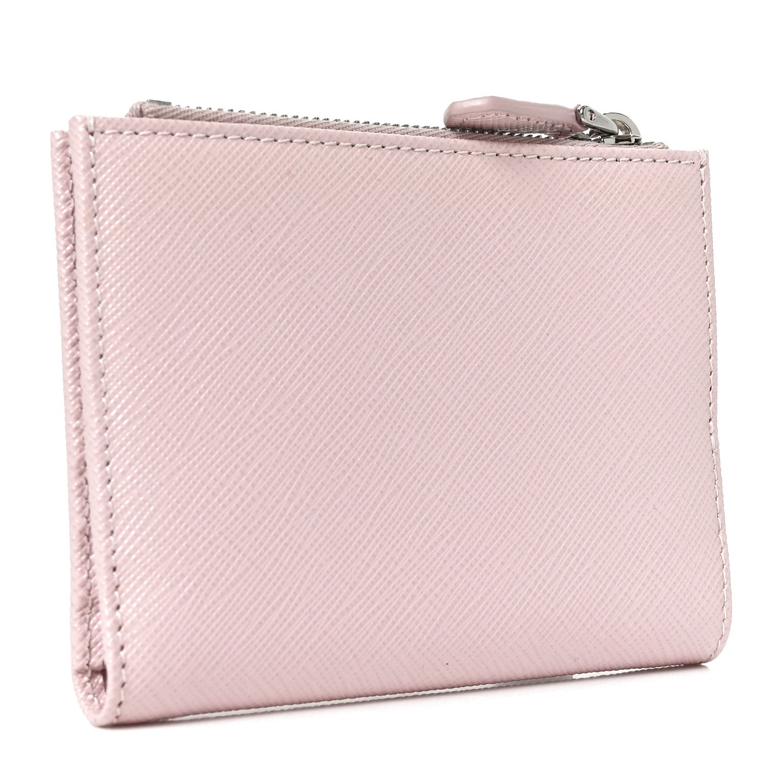 Prada Saffiano Zip Top Compact Wallet Alabaster 3 of 6