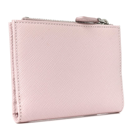 Prada Saffiano Zip Top Compact Wallet Alabaster 3 of 6