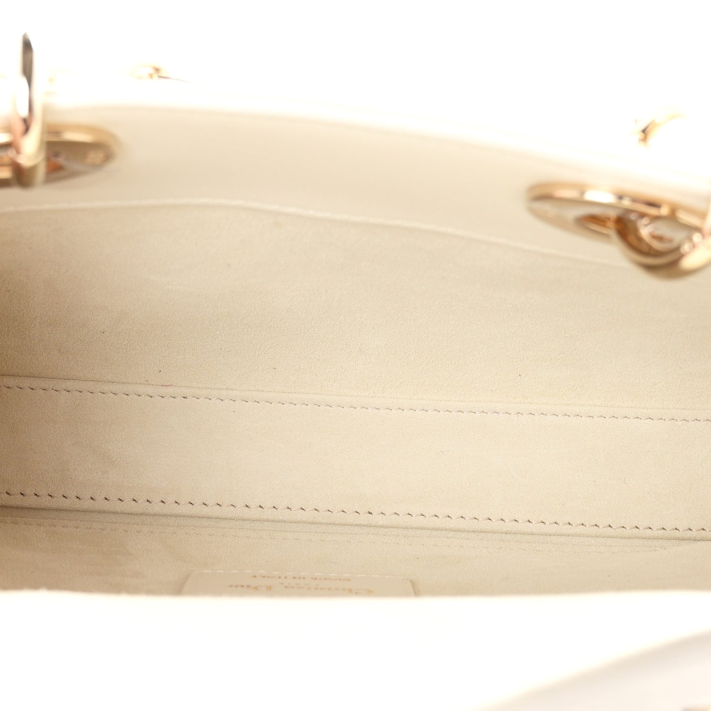 Lambskin Cannage Medium Lady D-Joy White
