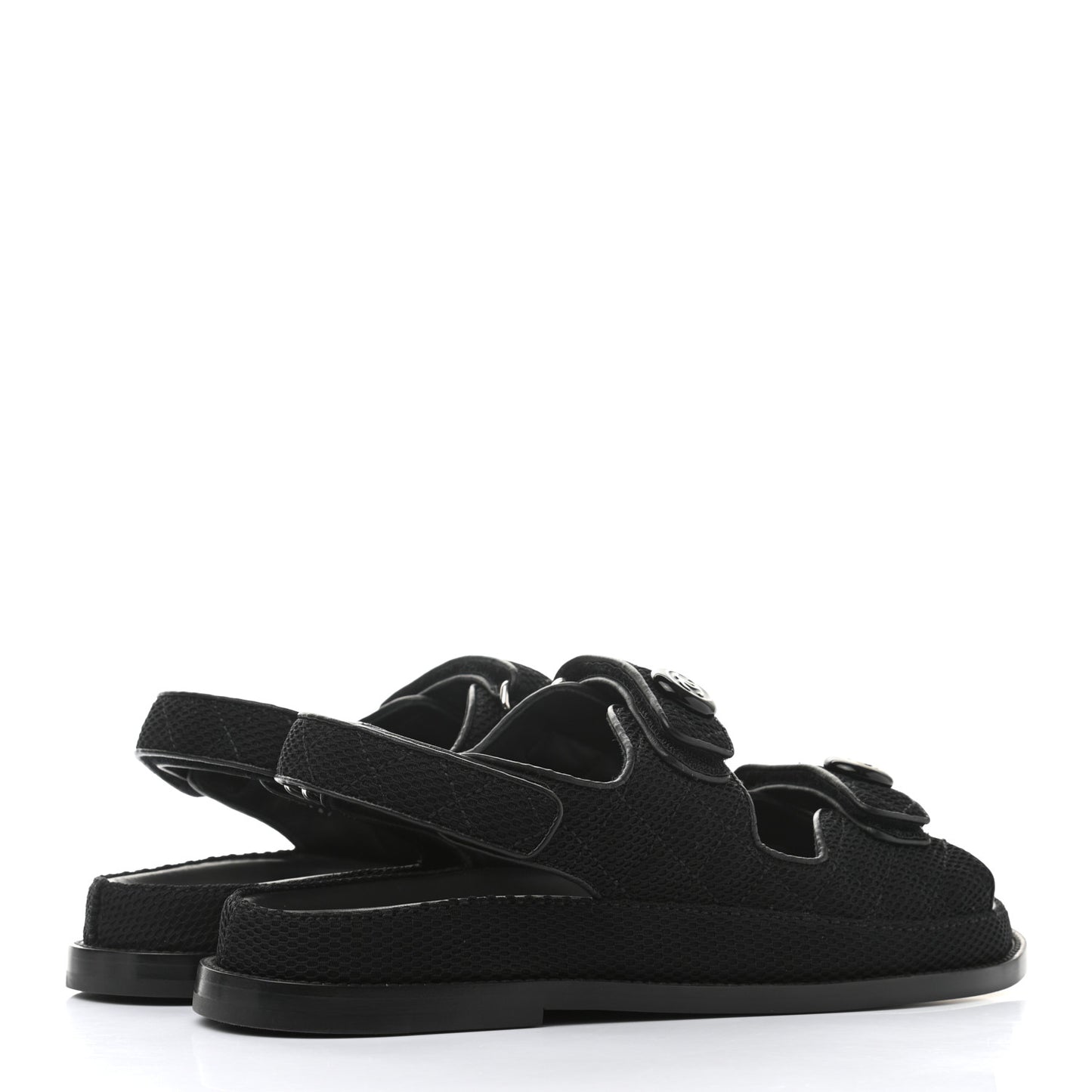 Fabric Velcro Dad Sandals 39.5 Black