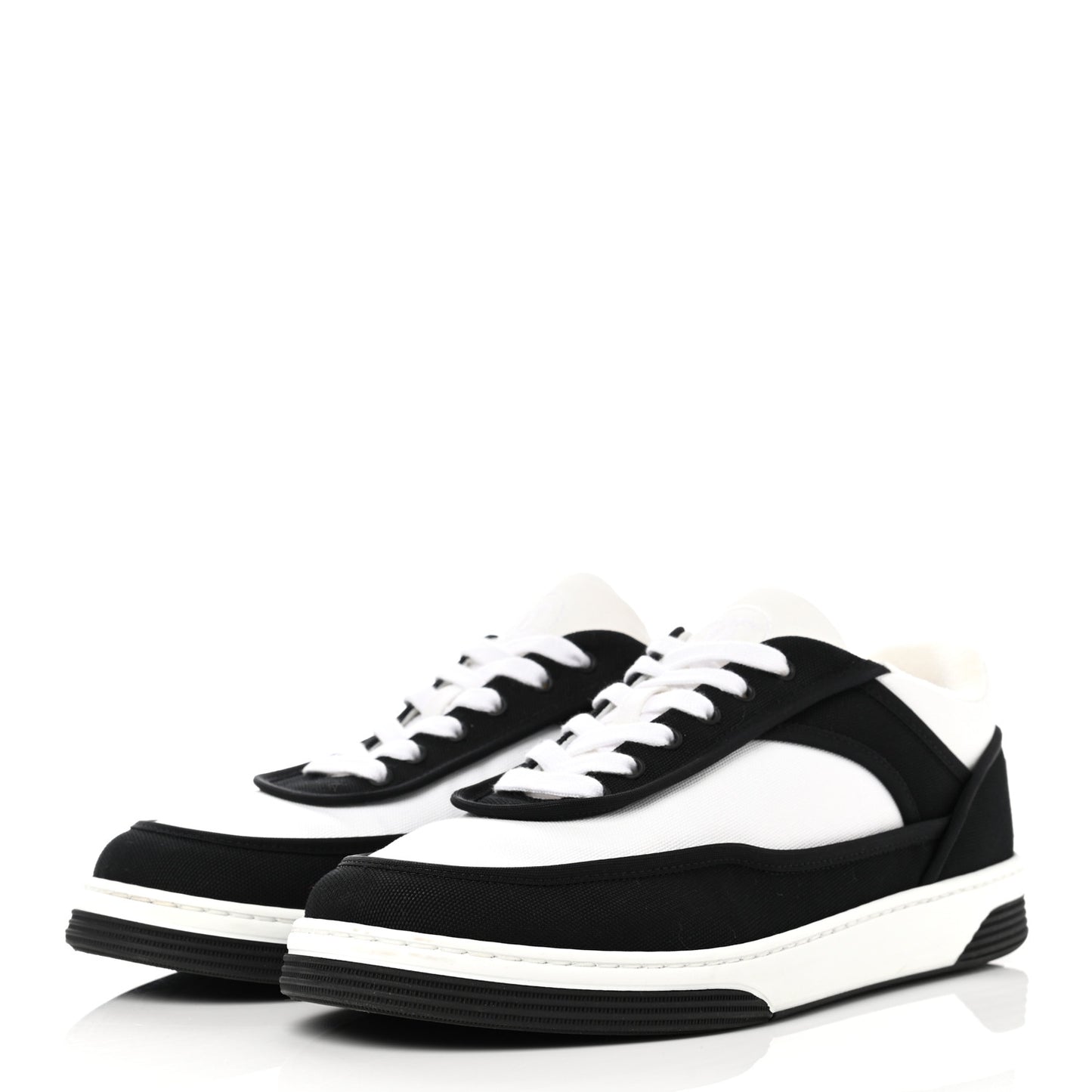 Fabric Womens Logo Sneakers 39 Black White