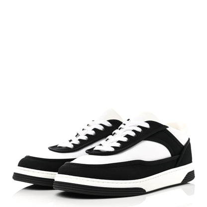 Chanel Fabric Womens Logo Sneakers 39 Black White 3 of 10
