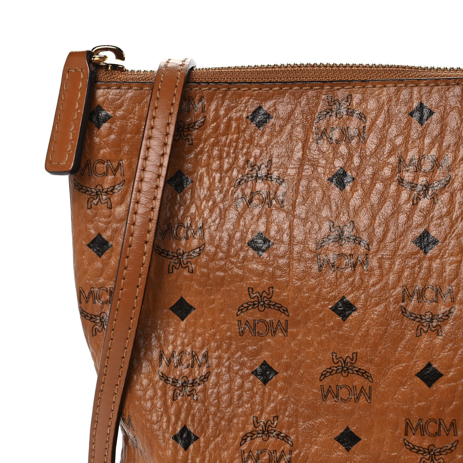 MCM Visetos Original Medium Pouch Cognac 8 of 11