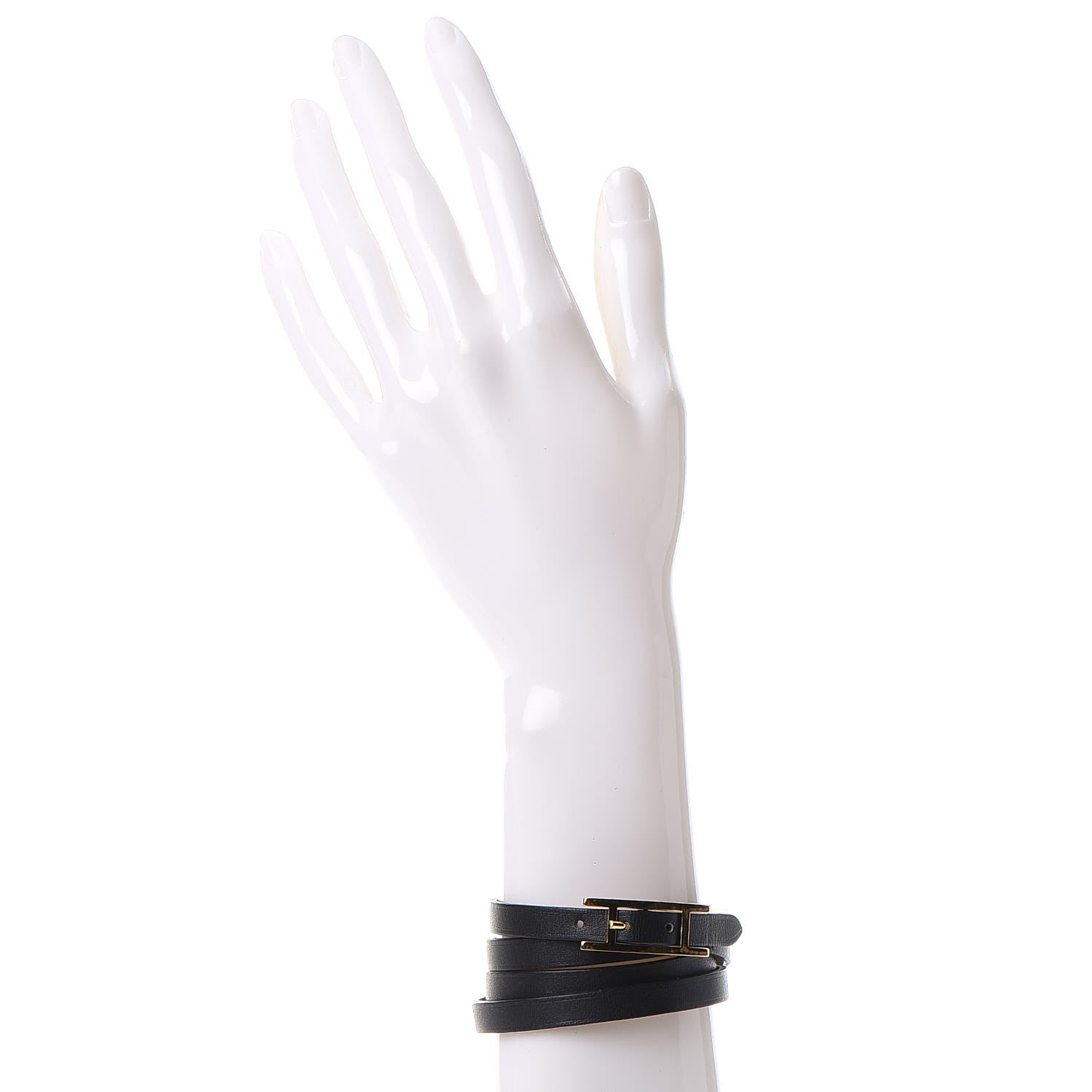 Hermes Chamonix Hapi 3 MM Triple Tour Wrap Bracelet M Black 2 of 8