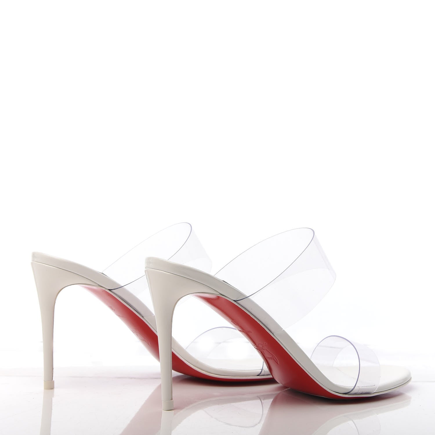 Christian Louboutin Patent PVC Just Nothing 85 Slide Sandals 38 White 4 of 9