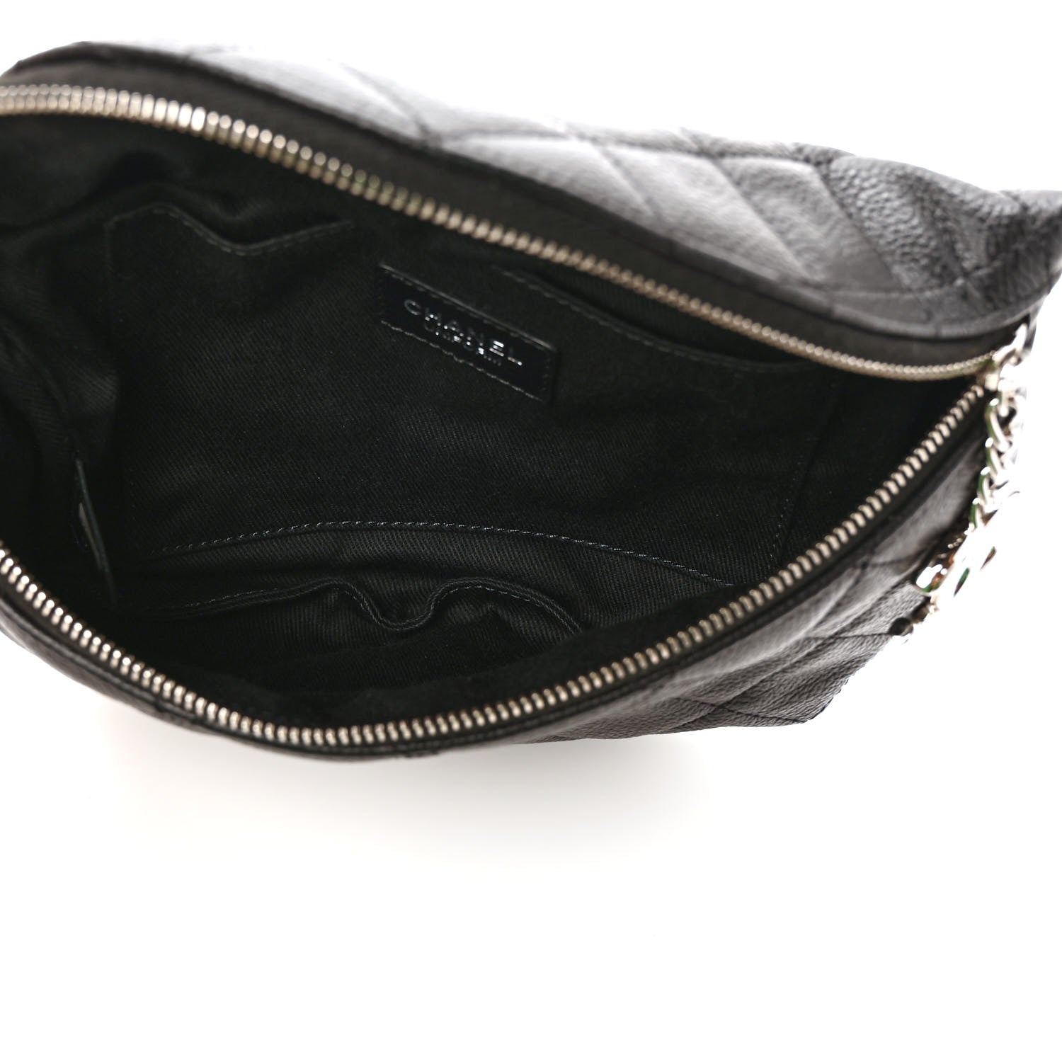 Chanel Grained Calfskin Quilted Waist Belt Bag Black 5 of 9