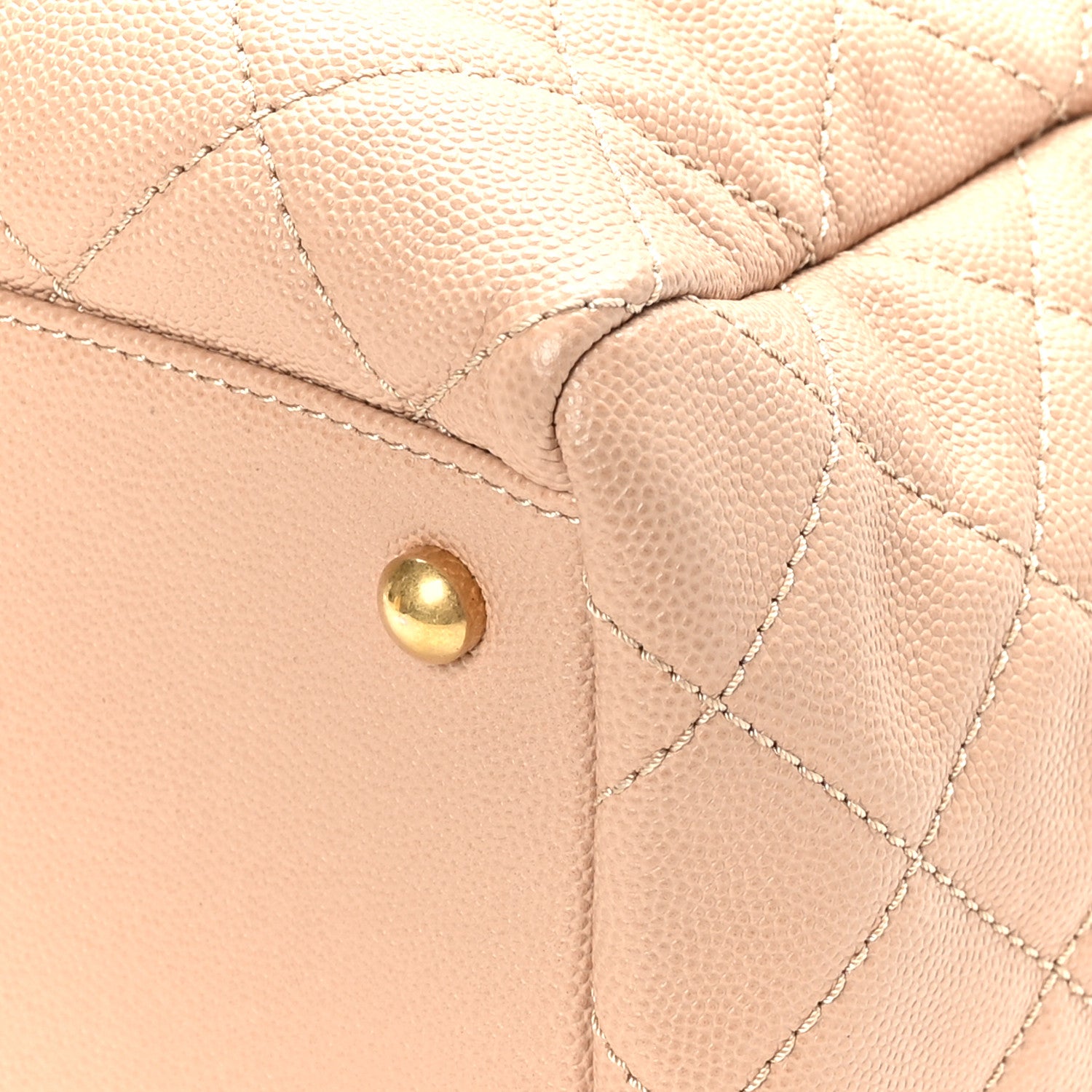 Chanel Caviar Quilted Large Coco Handle Shopping Tote Beige 9 of 11